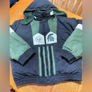 Vintage 90s Pro Player Michigan State Spartans College Jacket -Reversible-L